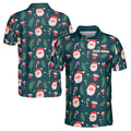 Funny Cute Santa Claus Golf Custom Name Christmas Golf Men's Polo Shirt S-5XL