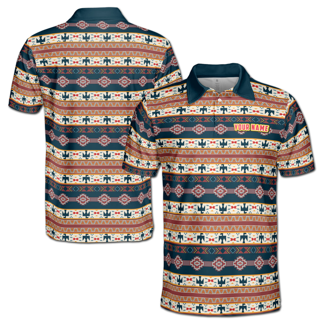 Native American Tribal Pattern Golf Men's Polo Shirt S-5XL