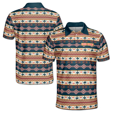Native American Tribal Pattern Golf Men's Polo Shirt S-5XL