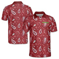 Paisley Bandana Pattern Burgundy Golf Men's Polo Shirt S-5XL