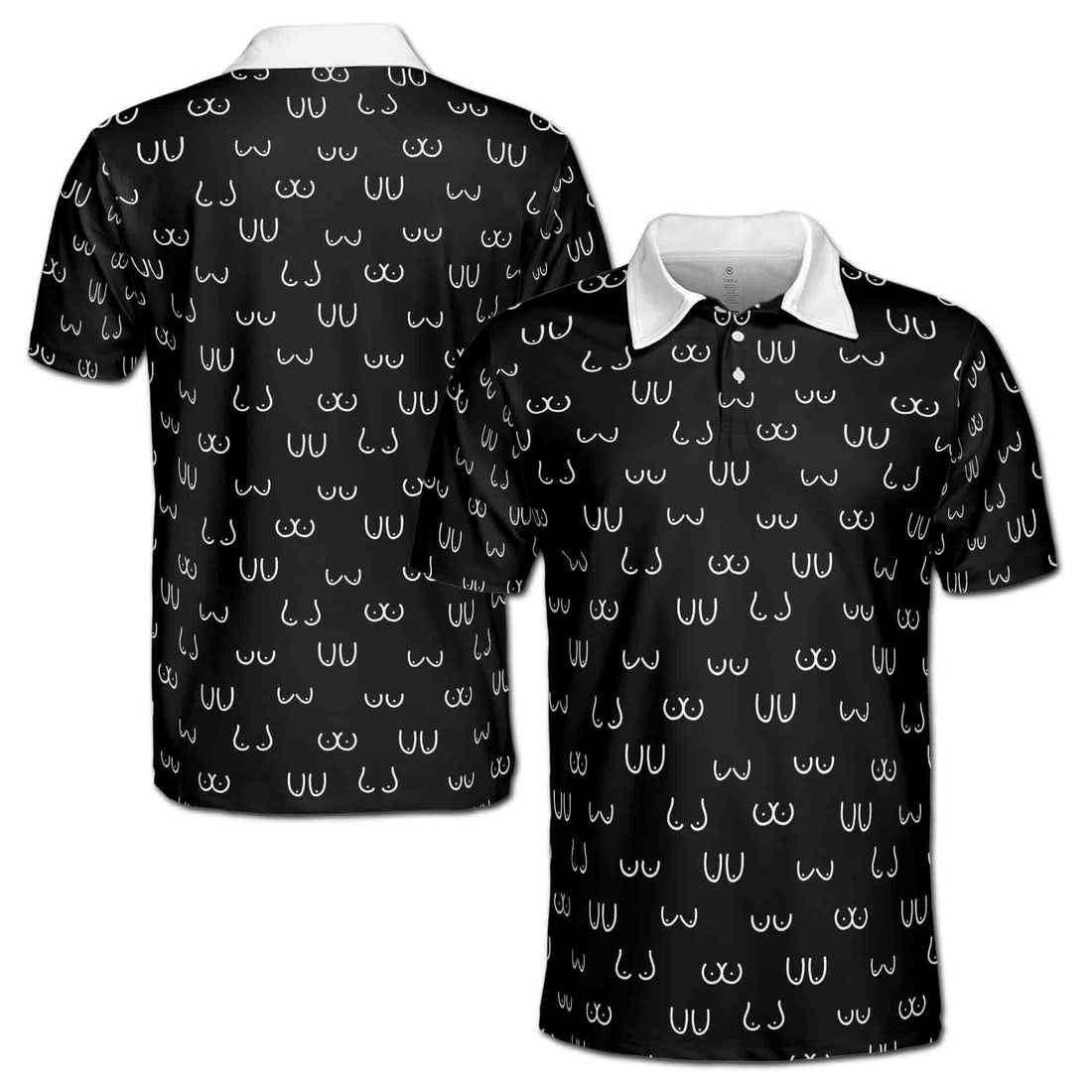 Funny Women Breast Doodle Golf Men's Polo Shirt S-5XL