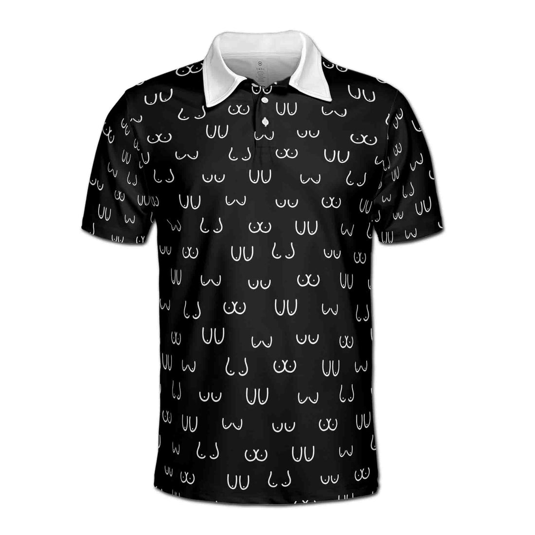 Funny Women Breast Doodle Golf Men's Polo Shirt S-5XL