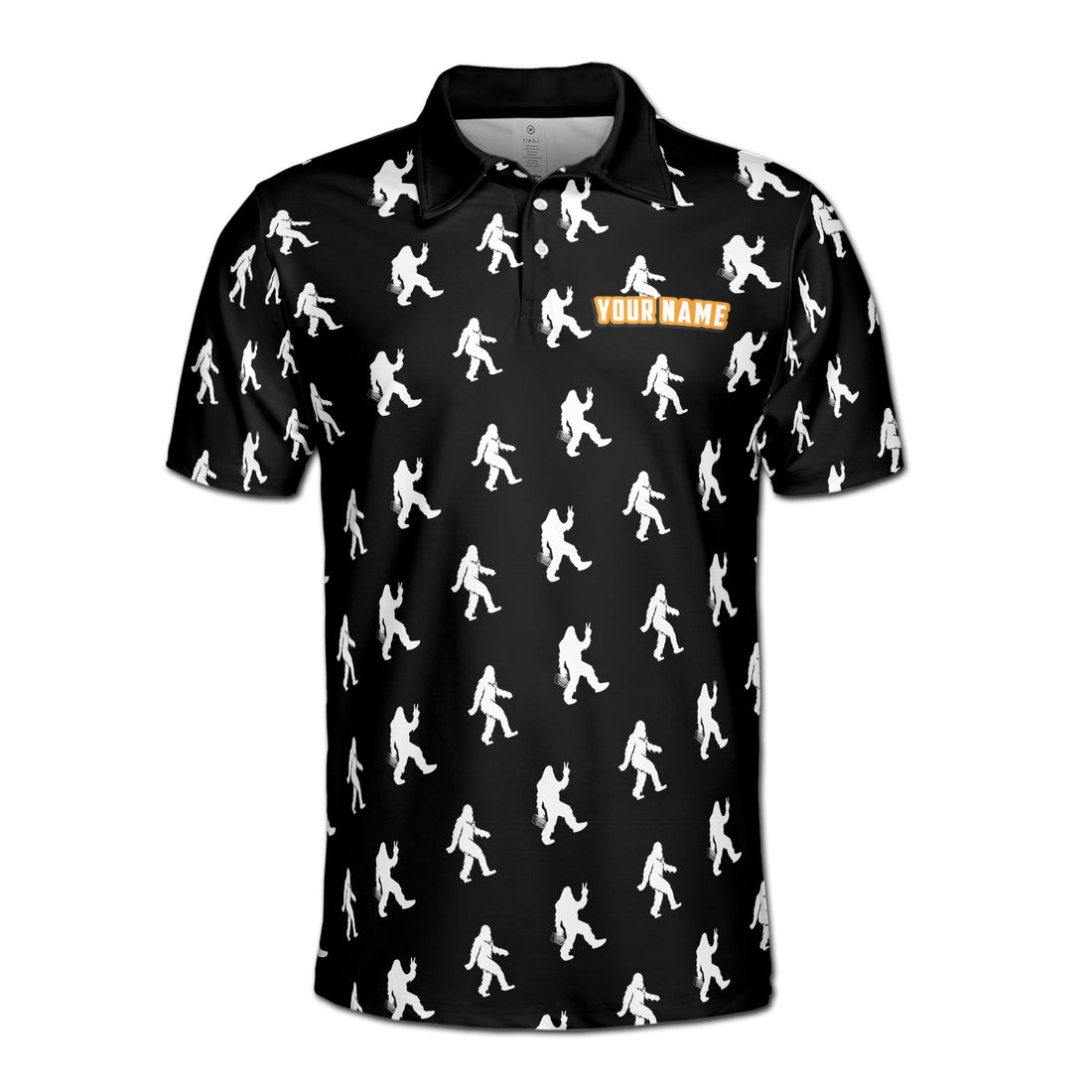 Funny Bigfoot Sasquatch Silhouette Golf Men's Polo Shirt S-5XL