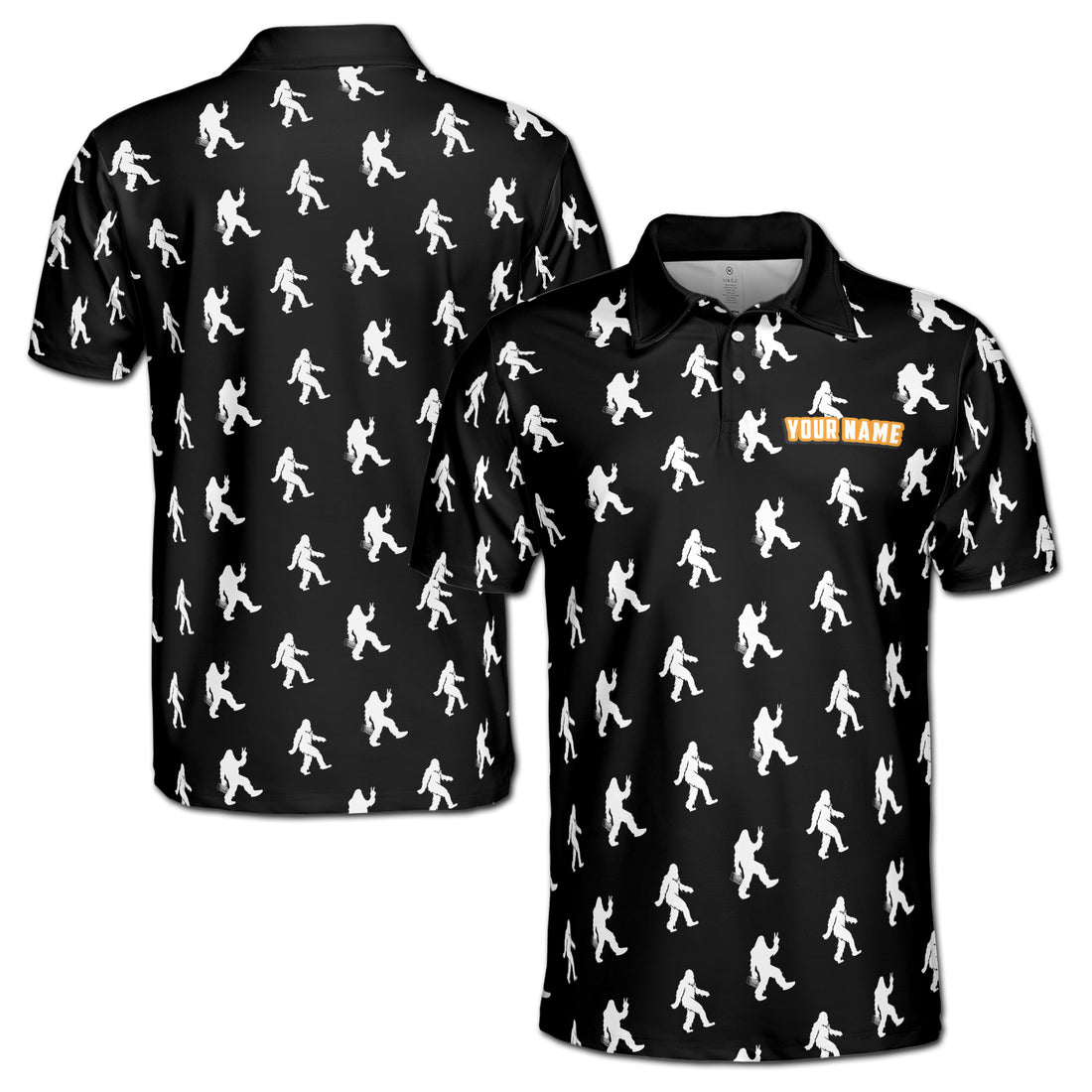 Funny Bigfoot Sasquatch Silhouette Golf Men's Polo Shirt S-5XL