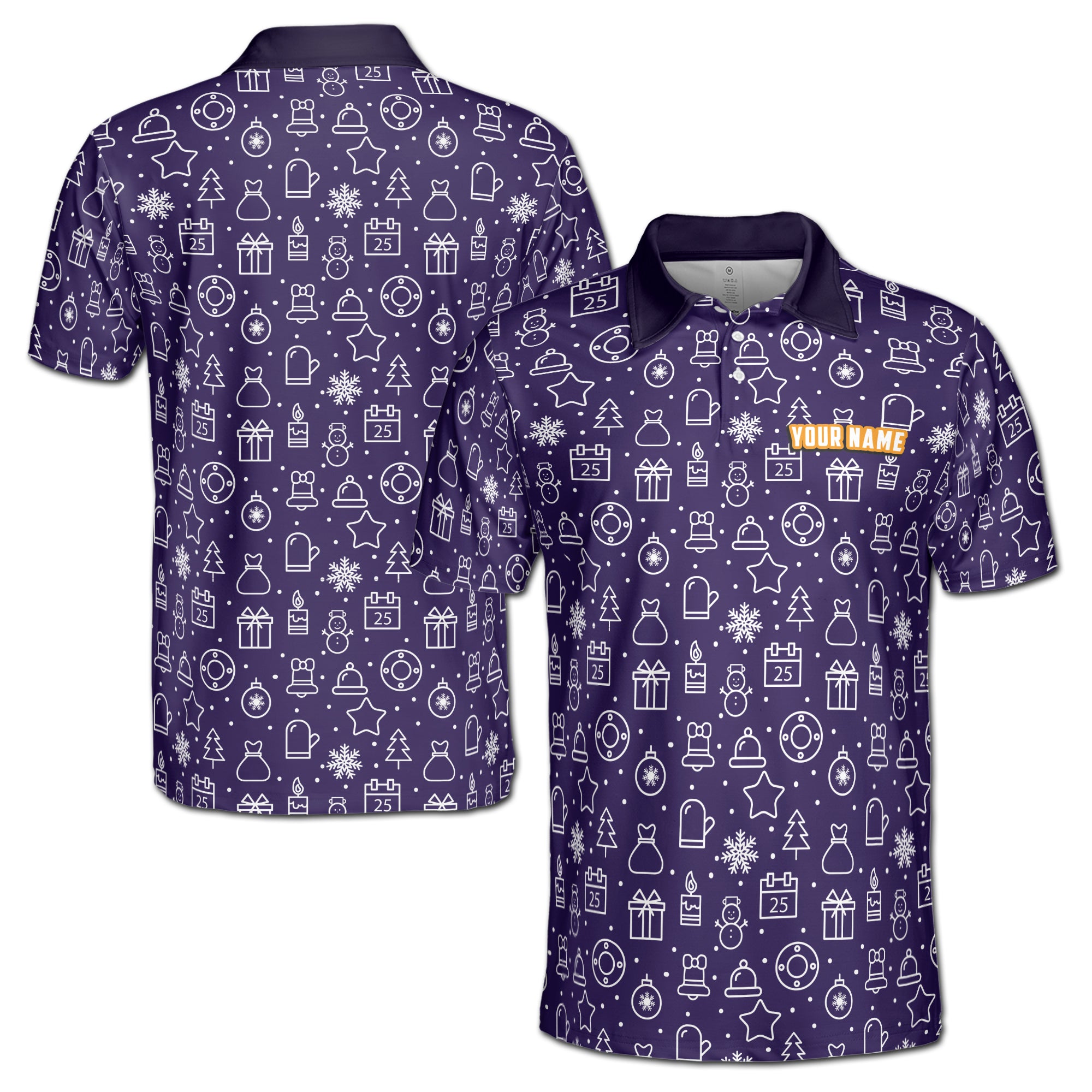 Funny Drawing Christmas Pattern Gift Golf Men's Polo Shirt S-5XL