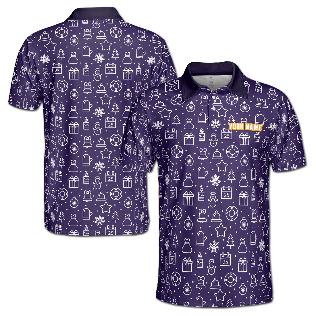Funny Drawing Christmas Pattern Gift Golf Men's Polo Shirt S-5XL