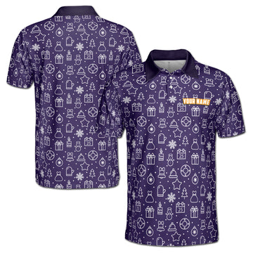 Funny Drawing Christmas Pattern Gift Golf Men's Polo Shirt S-5XL