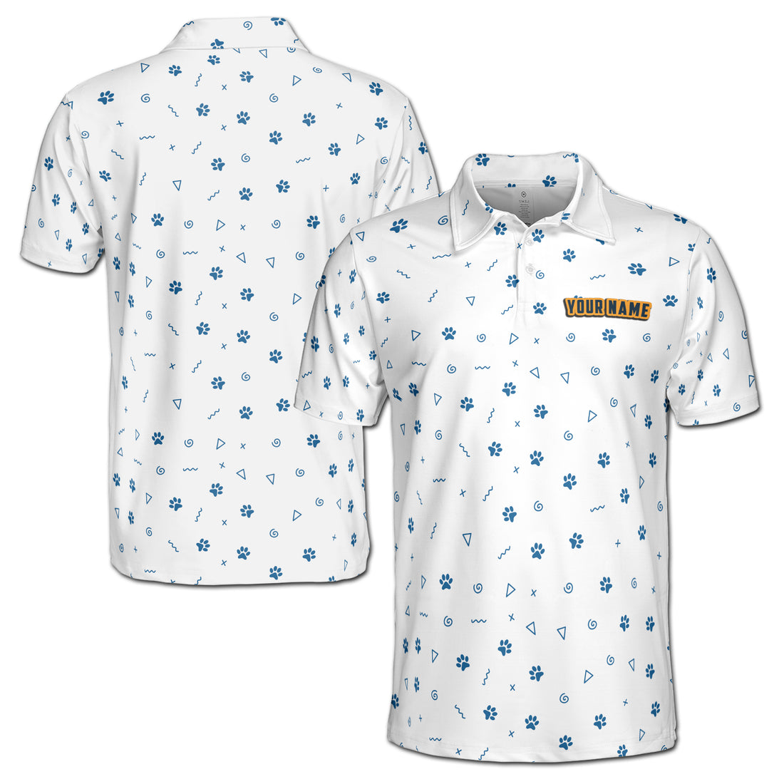 Funny Dog Paw Print Pattern Golf Men's Polo Shirt S-5XL