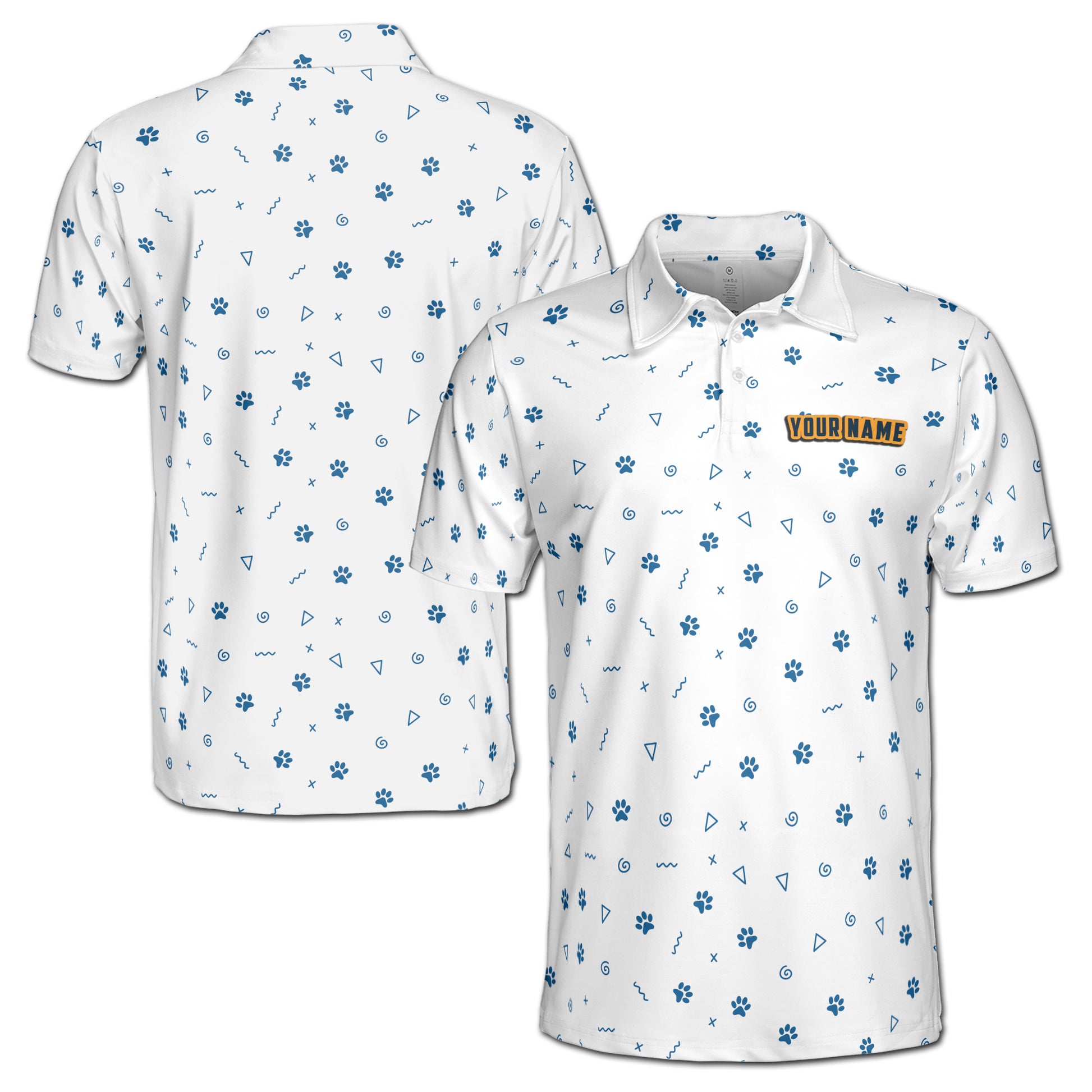 Funny Dog Paw Print Pattern Golf Men's Polo Shirt S-5XL