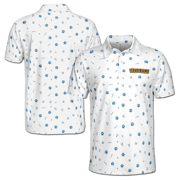 Funny Dog Paw Print Pattern Golf Men's Polo Shirt S-5XL