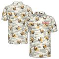 Funny Chicken Rooster Beside Haystacks Pattern Golf Men's Polo Shirt S-5XL
