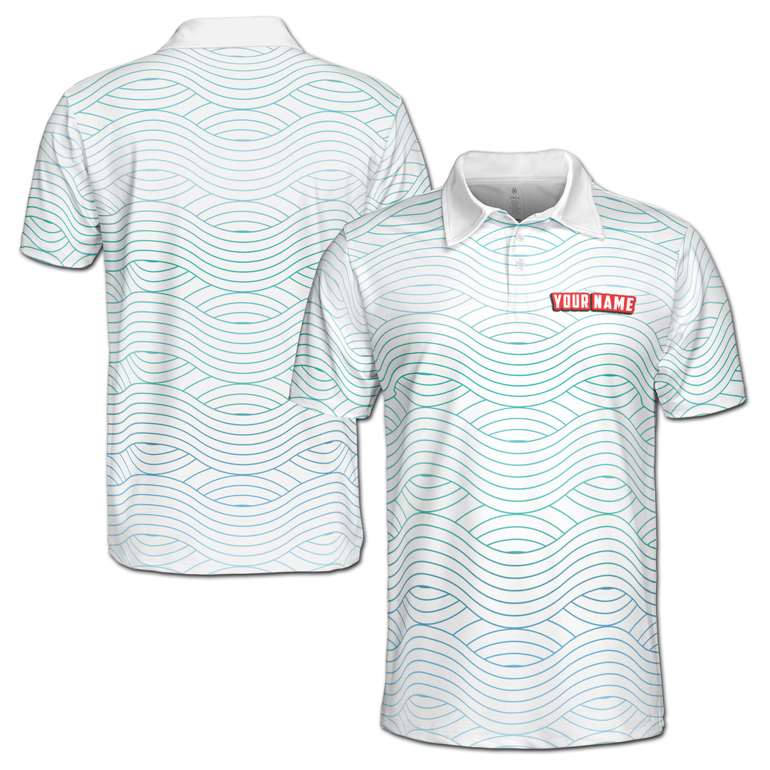 Funny Wave In Ocean Pattern Golf Men's Polo Shirt S-5XL