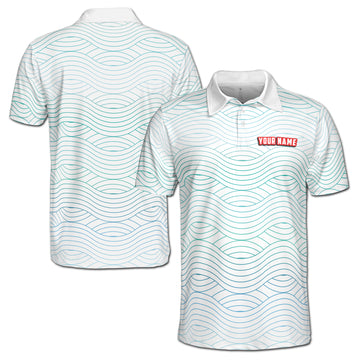 Funny Wave In Ocean Pattern Golf Men's Polo Shirt S-5XL