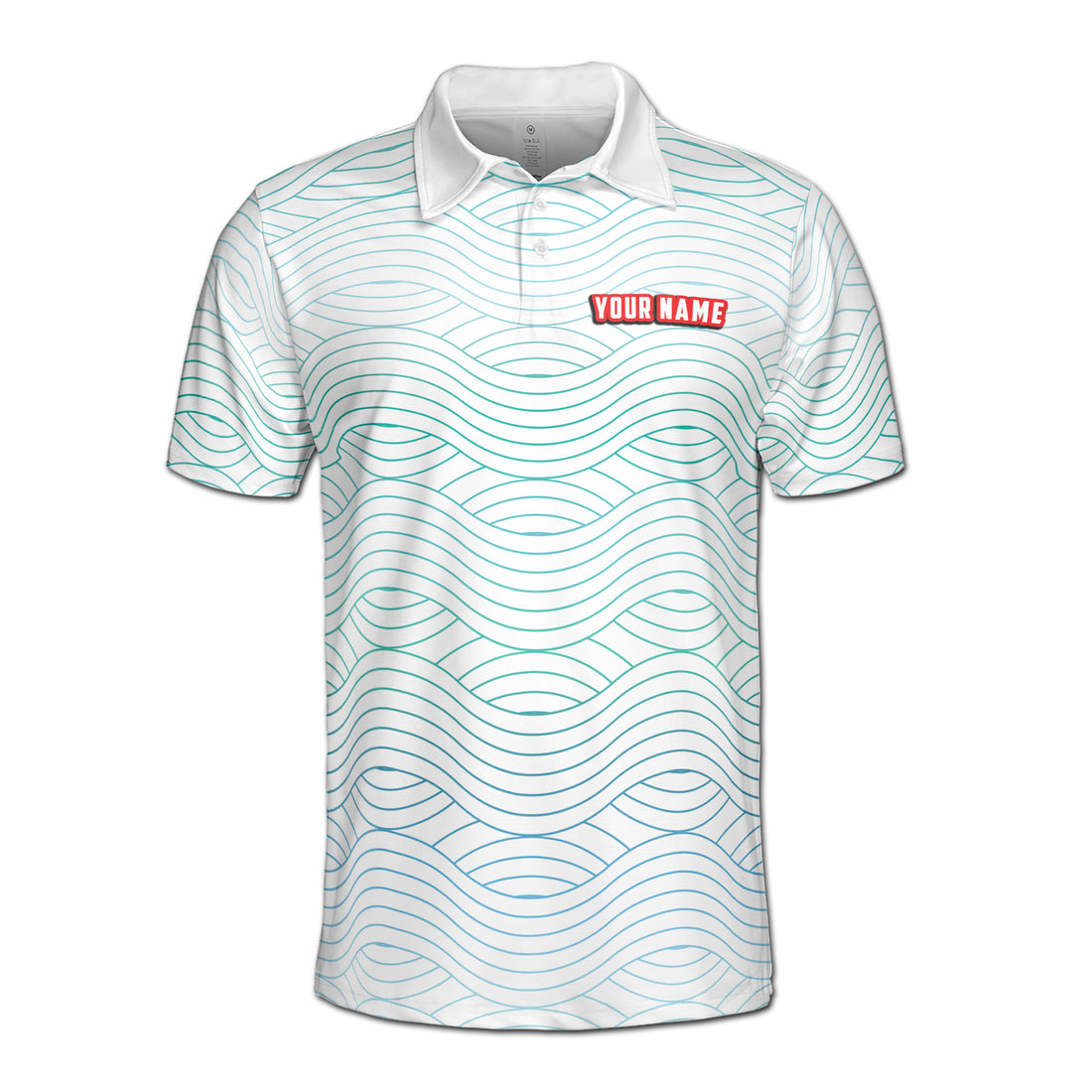 Funny Wave In Ocean Pattern Golf Men's Polo Shirt S-5XL