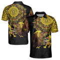 Aztec Jaguar Eagle Warriors Tribal Mexican Men's Polo Shirt S-5XL