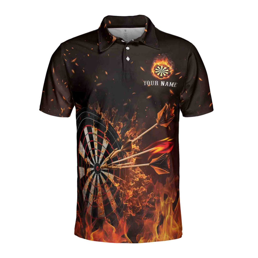 Personalized Darts Flame, Custom Dart Flame 3D Men's Polo Shirt Size S-5XL