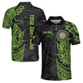 Customize Name Tribal Tattoo Green Black Custom Darts Men's Team Polo Shirt S-5XL