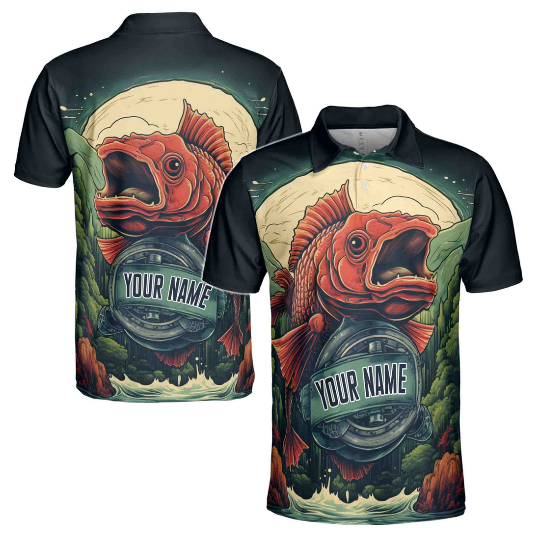 Custom Fishing Shirt, Dad Grandpa Fisherman Love Fishing Men's Polo Shirt S-5XL