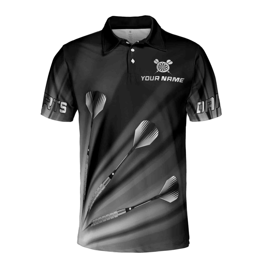 Custom Name Team Name Silver Darts Arrow Darts Team Men's Polo Shirt S-5XL