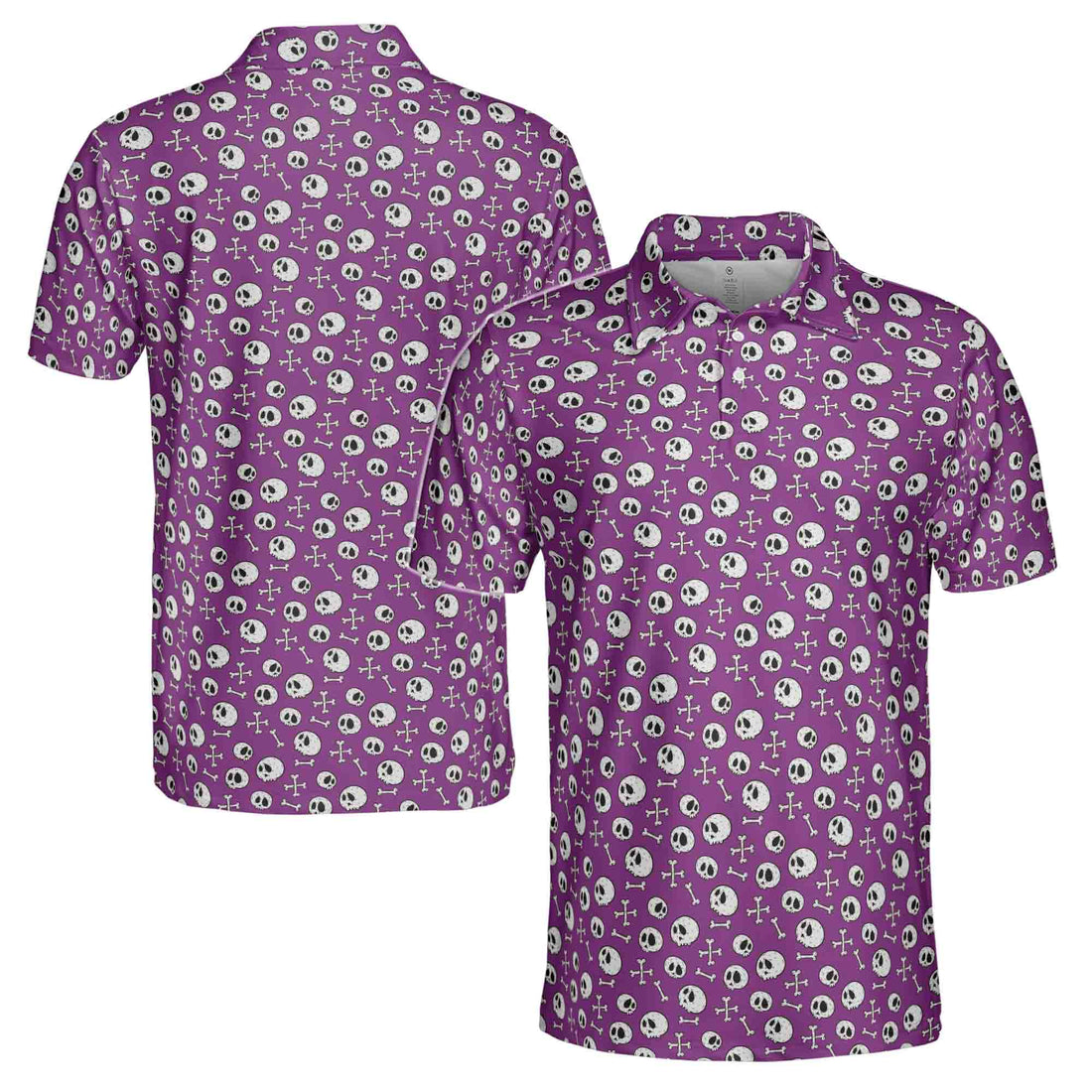 Funny Skull Cross Bone Grunge Golf Men's Polo Shirt S-5XL