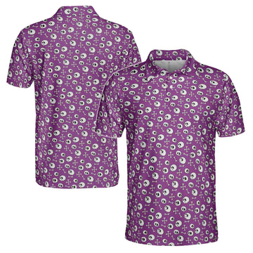 Funny Skull Cross Bone Grunge Golf Men's Polo Shirt S-5XL