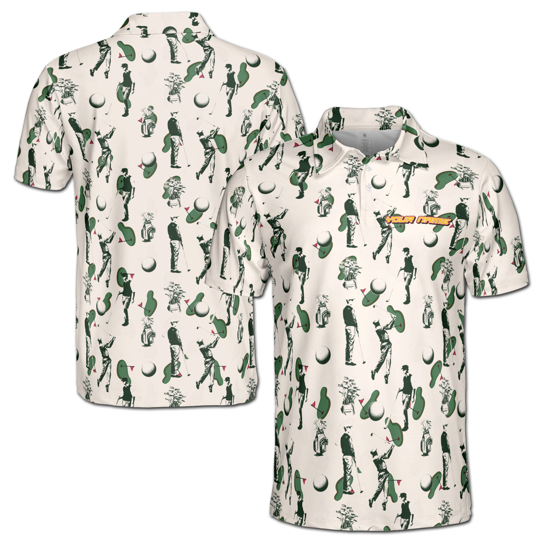 Retro American Golfer, Golf Team Golfing Men's Polo Shirt S-5XL