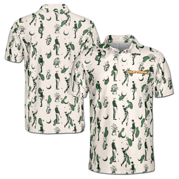 Retro American Golfer, Golf Team Golfing Men's Polo Shirt S-5XL