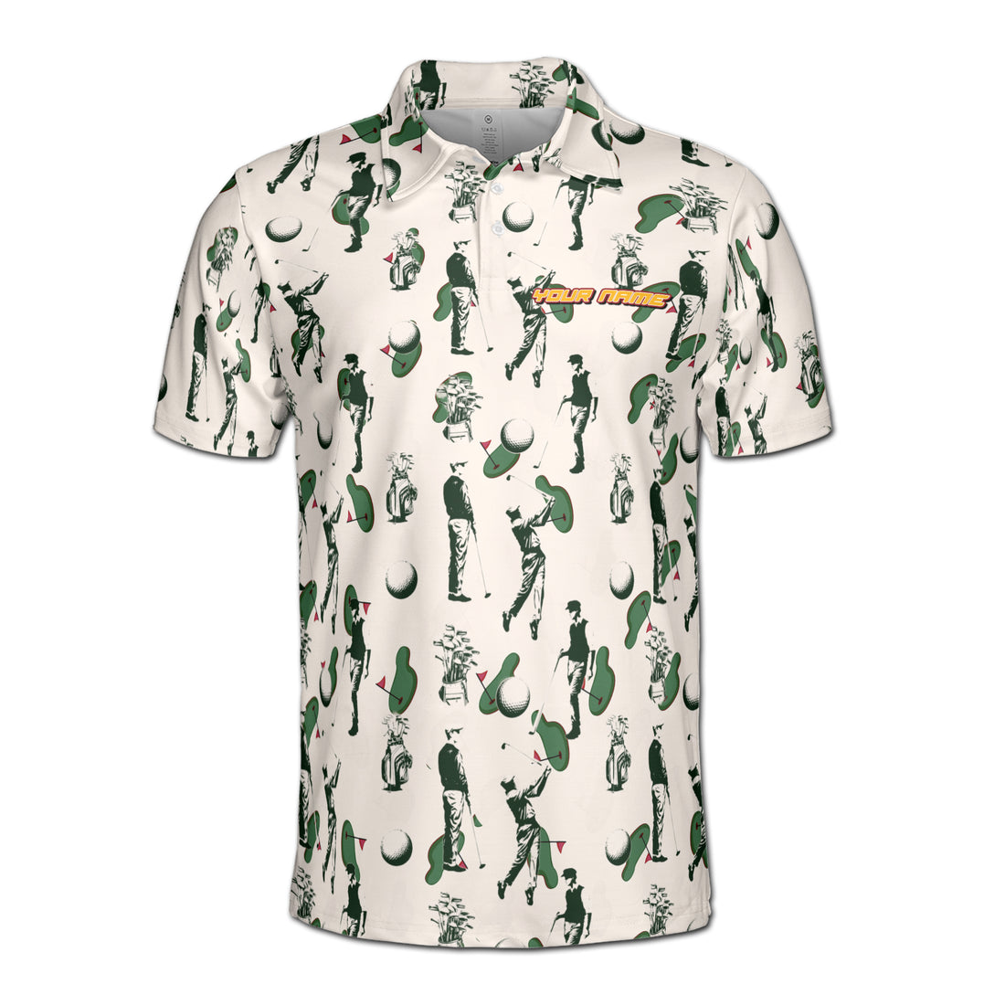 Retro American Golfer, Golf Team Golfing Men's Polo Shirt S-5XL