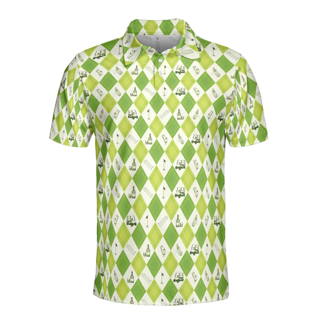 Funny Golf Icon Checked Pattern Golf Men's Polo Shirt S-5XL