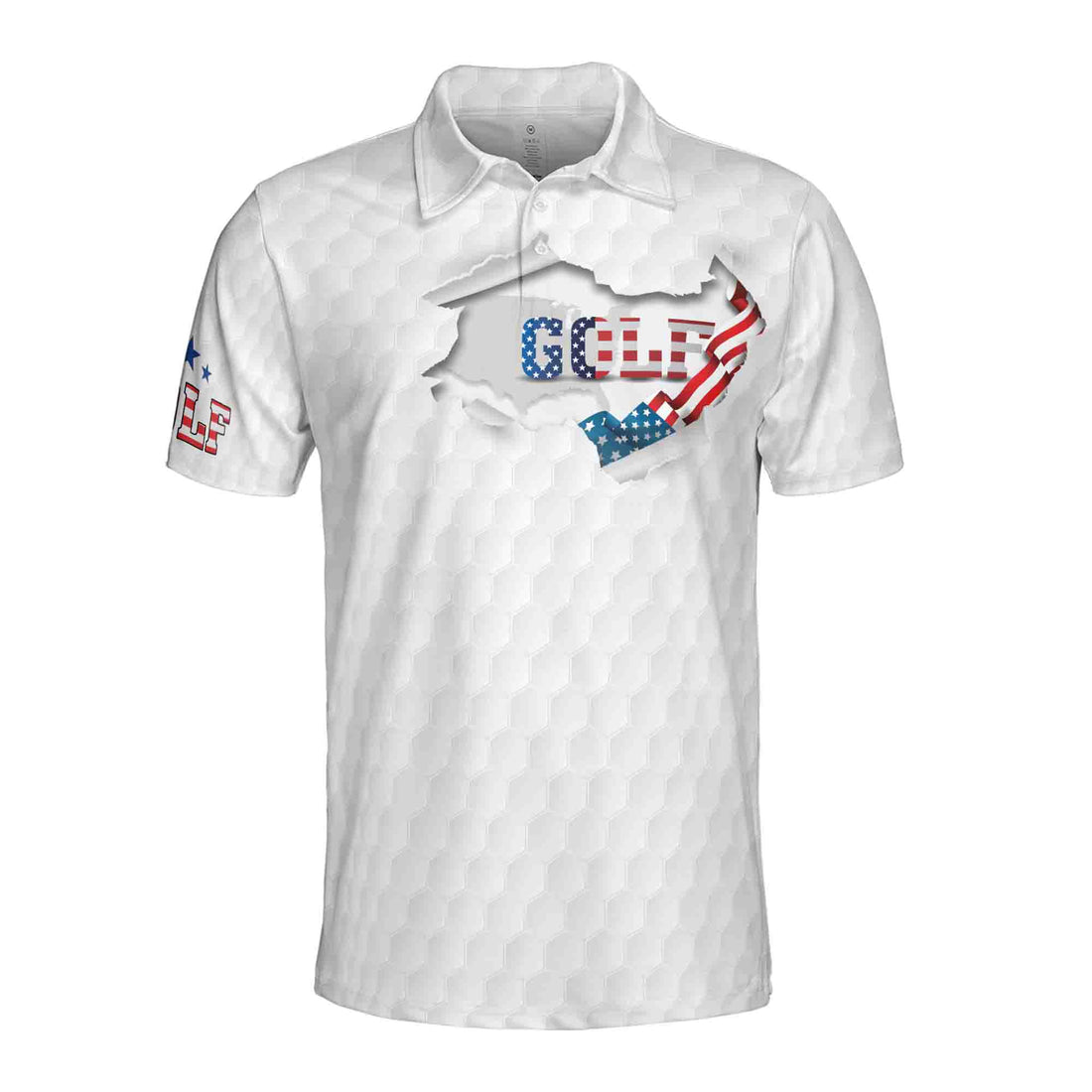 Customize Name Eagle American Golfer, Retro American Flag USA Golfing Men's Polo Shirt S-5XL
