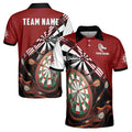 Custom Name Team Name Red Black Darts Arrows Darts Team Men's Polo Shirt S-5XL