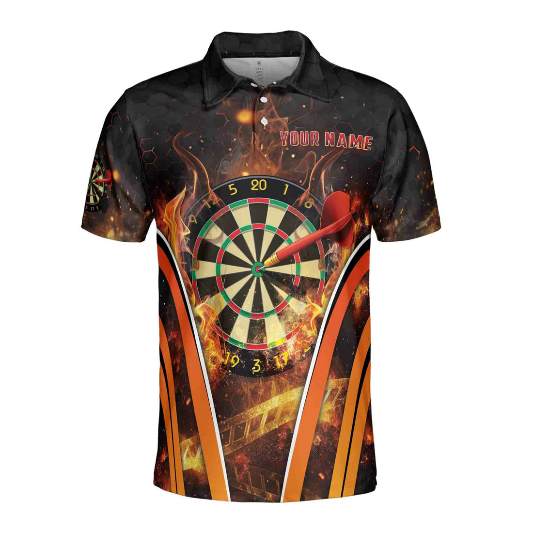Custom Red Flame Darts Team Shirt Men's Polo Shirt S-5XL