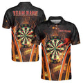 Custom Red Flame Darts Team Shirt Men's Polo Shirt S-5XL