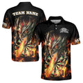 Custom Name Darts Dragon Flame Team Men's Polo Shirt S-5XL