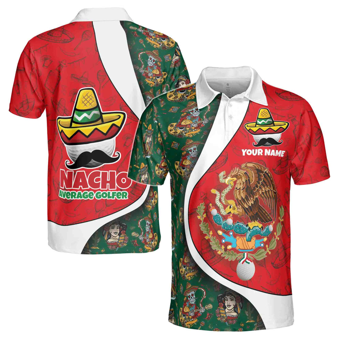 Funny Nacho Average Golfer Cinco De Mayo Mexican Golfer Men's Polo Shirt S-5XL