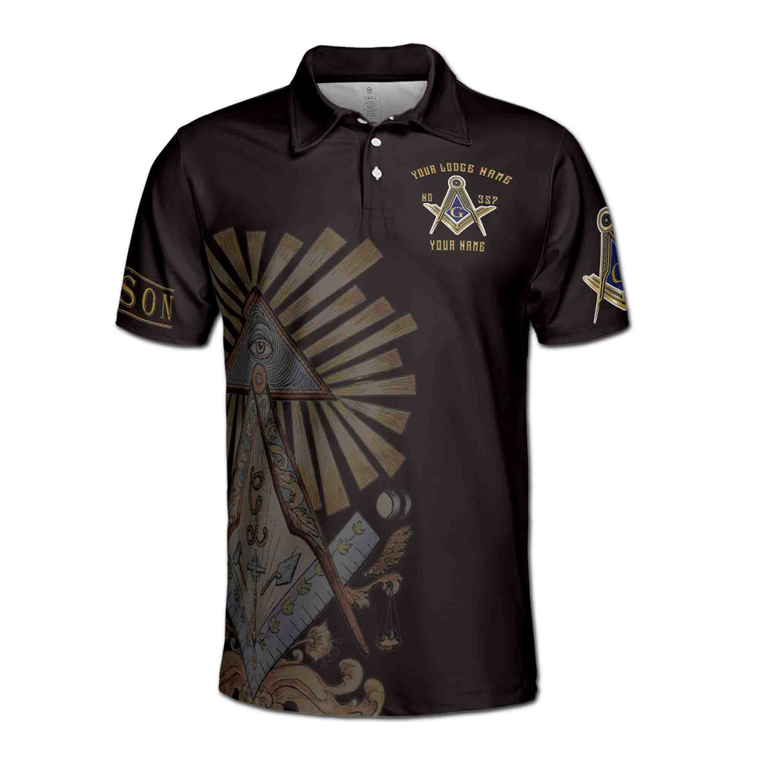 Personalized Proud To Be A Mason Freemasonry Men's Polo Shirt S-5XL