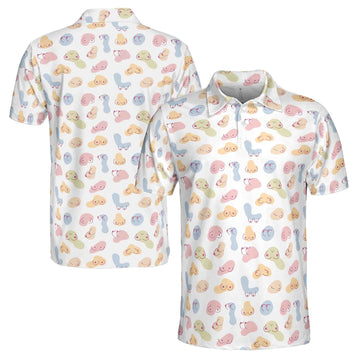 Funny Women Breast Doodle Pastel Color Men's Polo Shirt S-5XL