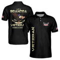 I'm a Grandpa A Veteran Proud Vet Grandfather Fathers Day Men's Polo Shirt S-5XL