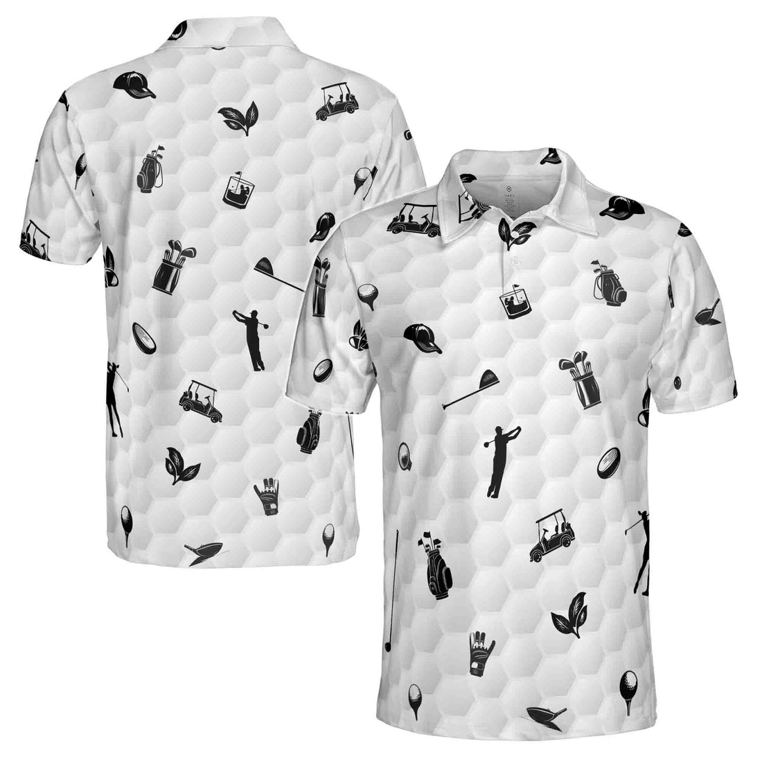 Funny Golf Icon Golfer Silhouette Golf Men's Polo Shirt S-5XL