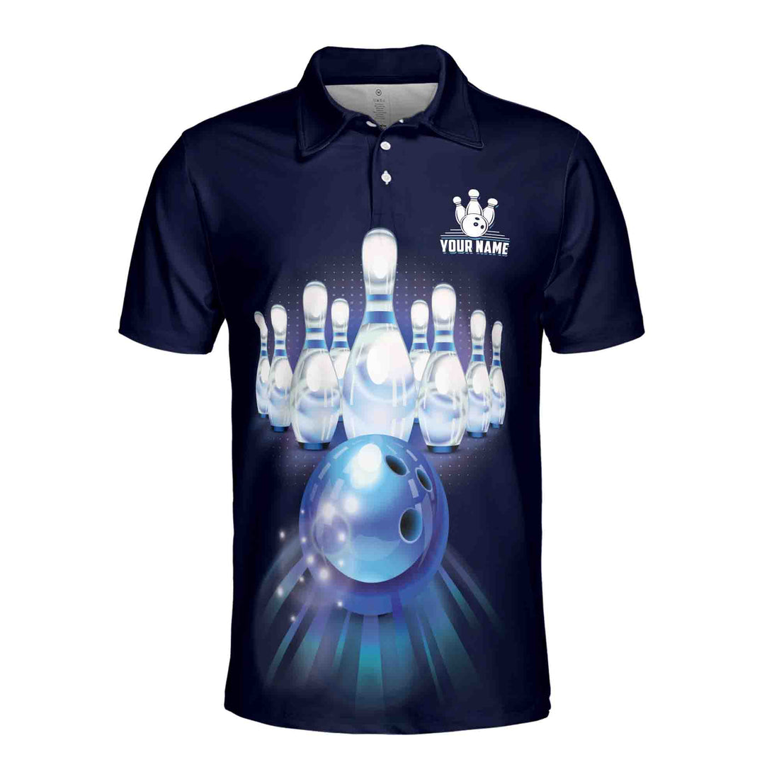 Customize Name Team Name Bowling Team Navy Men's Polo Shirt S-5XL
