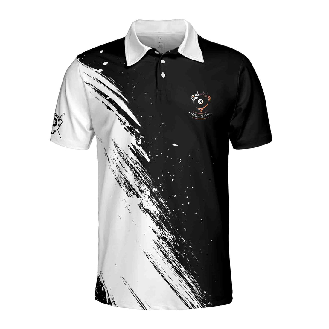 Custom Name Team Name Skull Billiard 8 Balls Skeleton Pool Men's Polo Shirt S-5XL