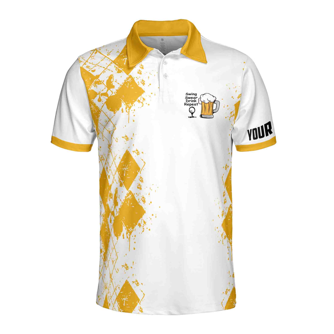 Funny Custom Name The Devil Whispered Bring Beer Skull Golf Men's Polo Shirt S-5XL