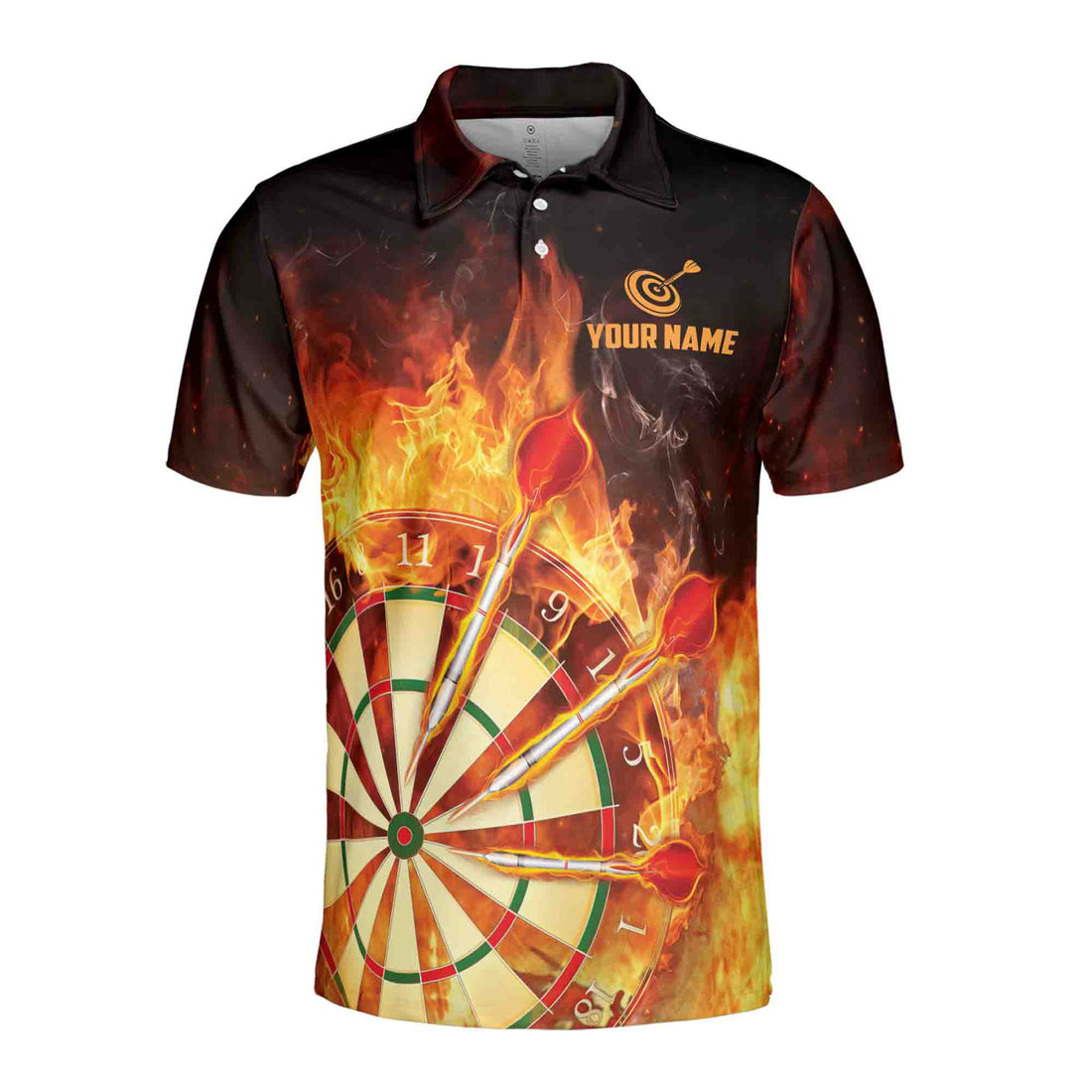 Custom Name Team Name Darts Dragon Flame Darts Team Men's Polo Shirt S-5XL
