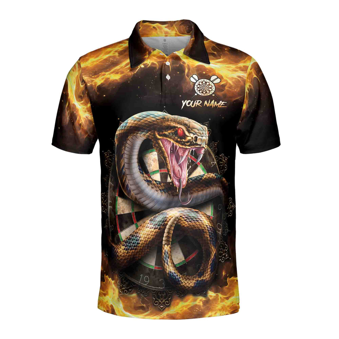 Custom Name Team Name Darts Snake Flame Darts Team Men's Polo Shirt S-5XL