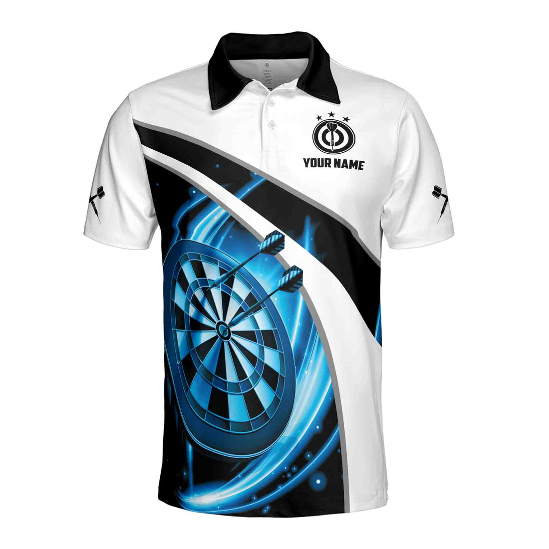 Custom Name Team Name Blue Darts Art Darts Team Men's Polo Shirt S-5XL