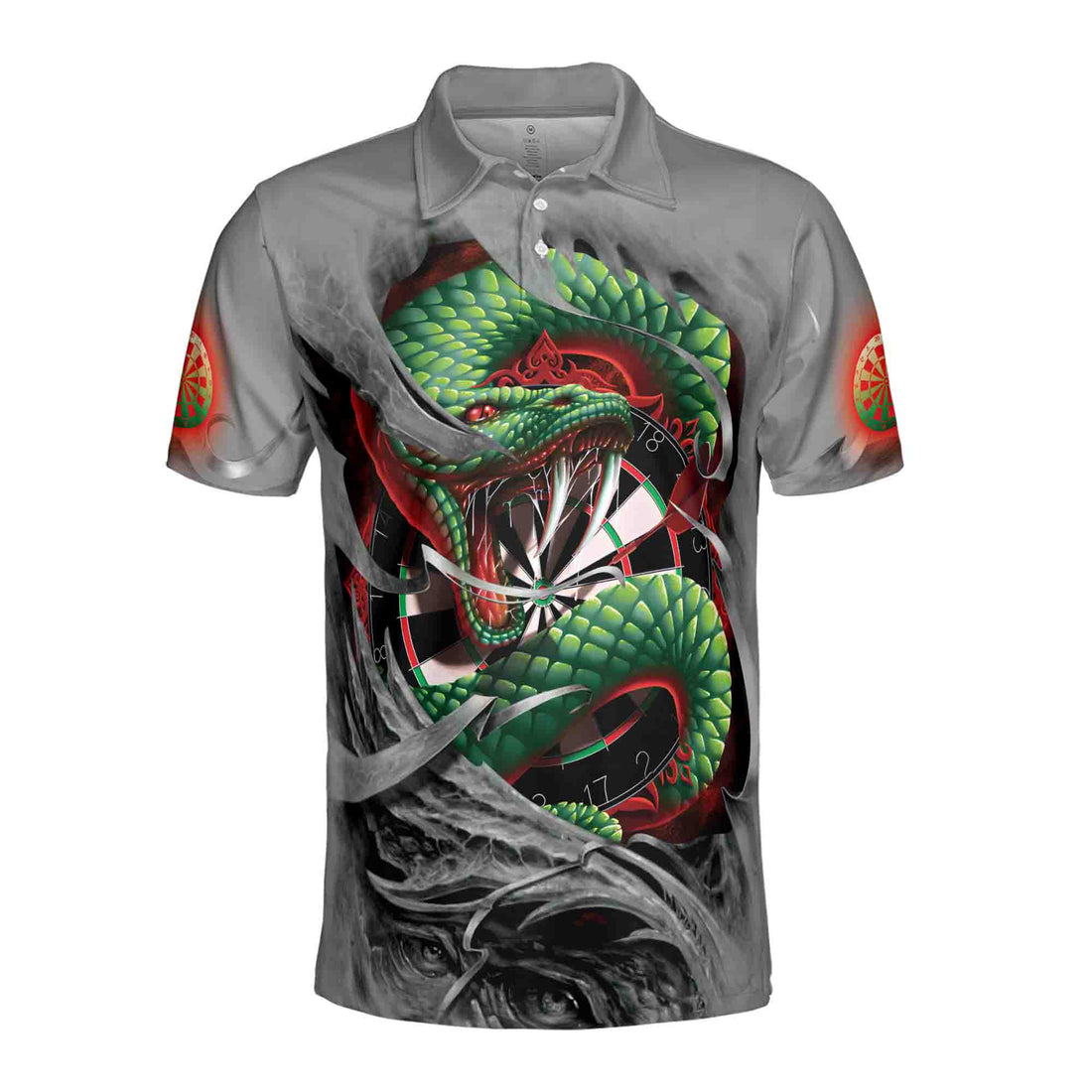 Custom Name Darts Snake Flame Darts Team Men's Polo Shirt S-5XL