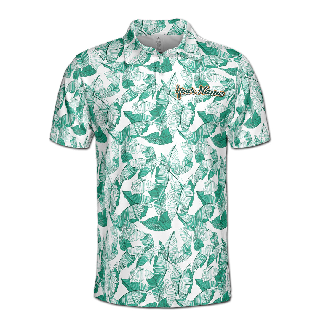 Funny Teal Tropical Plants Golf Men's Polo Shirt S-5XL