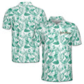 Funny Teal Tropical Plants Golf Men's Polo Shirt S-5XL