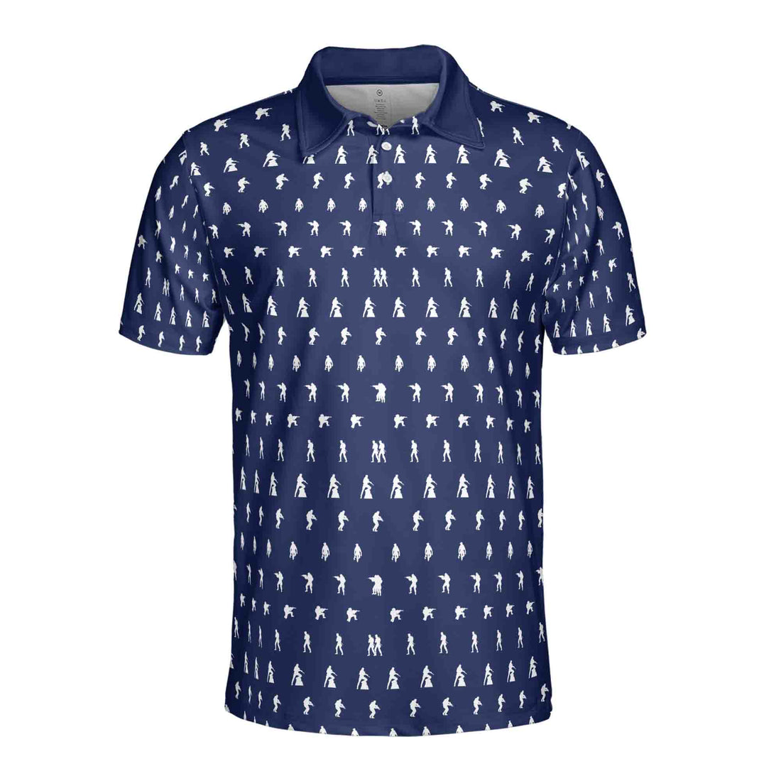 Funny Gun American Soldier Silhouette Icon Navy Golf Men's Polo Shirt S-5XL