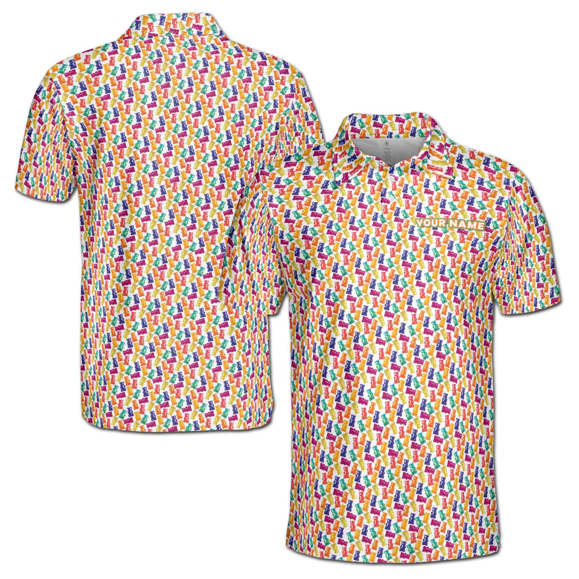 Funny Gummy Colorful Bear Gift Golf Men's Polo Shirt S-5XL